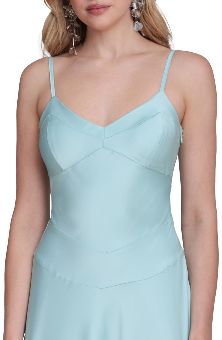 Avec Les Filles Sleeveless Satin Gown, Alternate, color, Aqua
