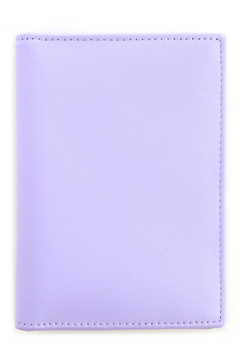 Leather Vaccine Card & Passport Holder, Main, color, LAVENDER- GOLD FOIL