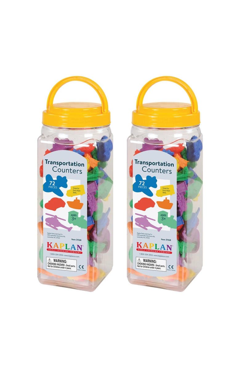 Kaplan Early Learning Company Transportation Counters with Containers - 2 Sets, Alternate, color, Multicolored