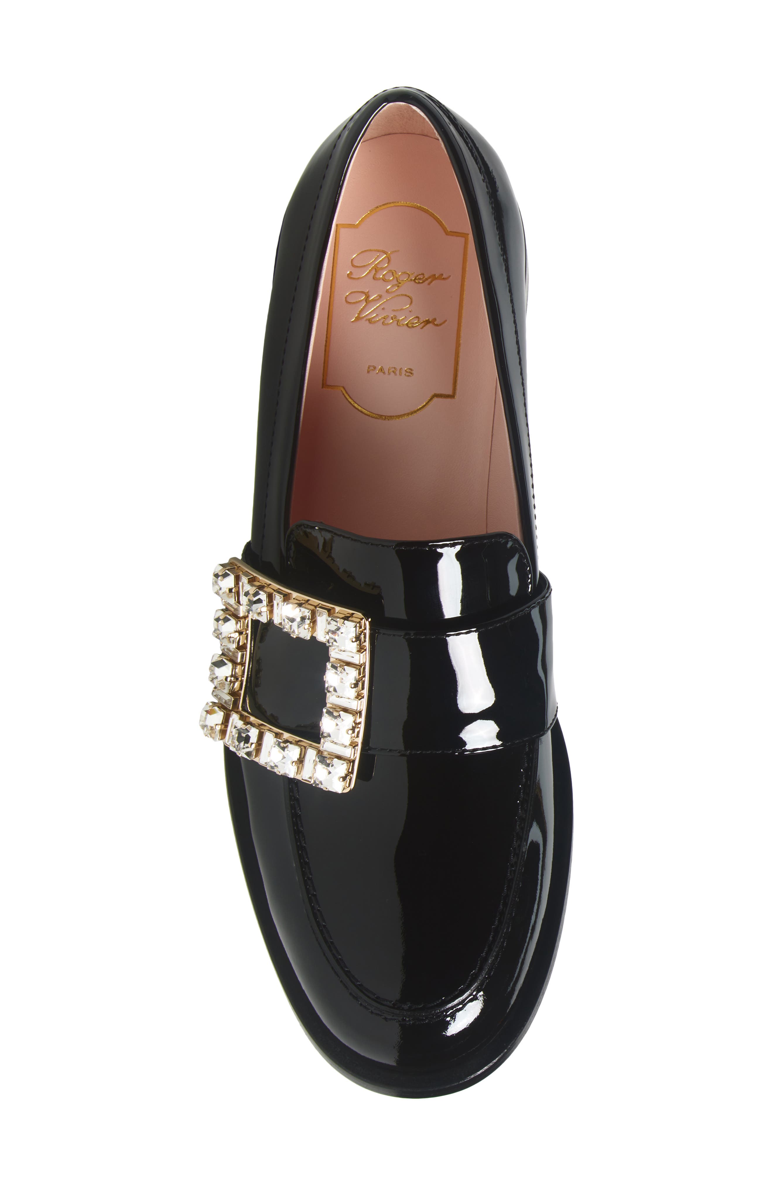 Roger Vivier Très Vivier Buckle Patent Leather Loafer, Alternate, color, 