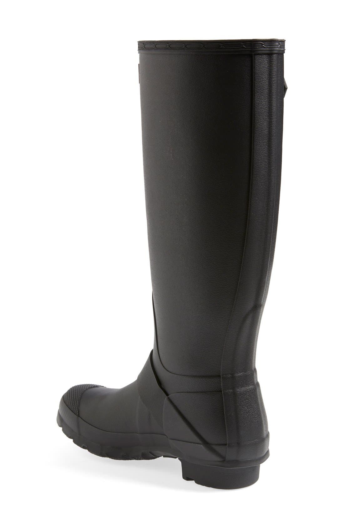 'Tall Moto' Rain Boot (Nordstrom Exclusive), Alternate, color, BLACK