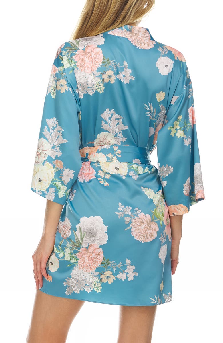 Flora Nikrooz Arisa Floral Charmeuse Wrap, Alternate, color, 