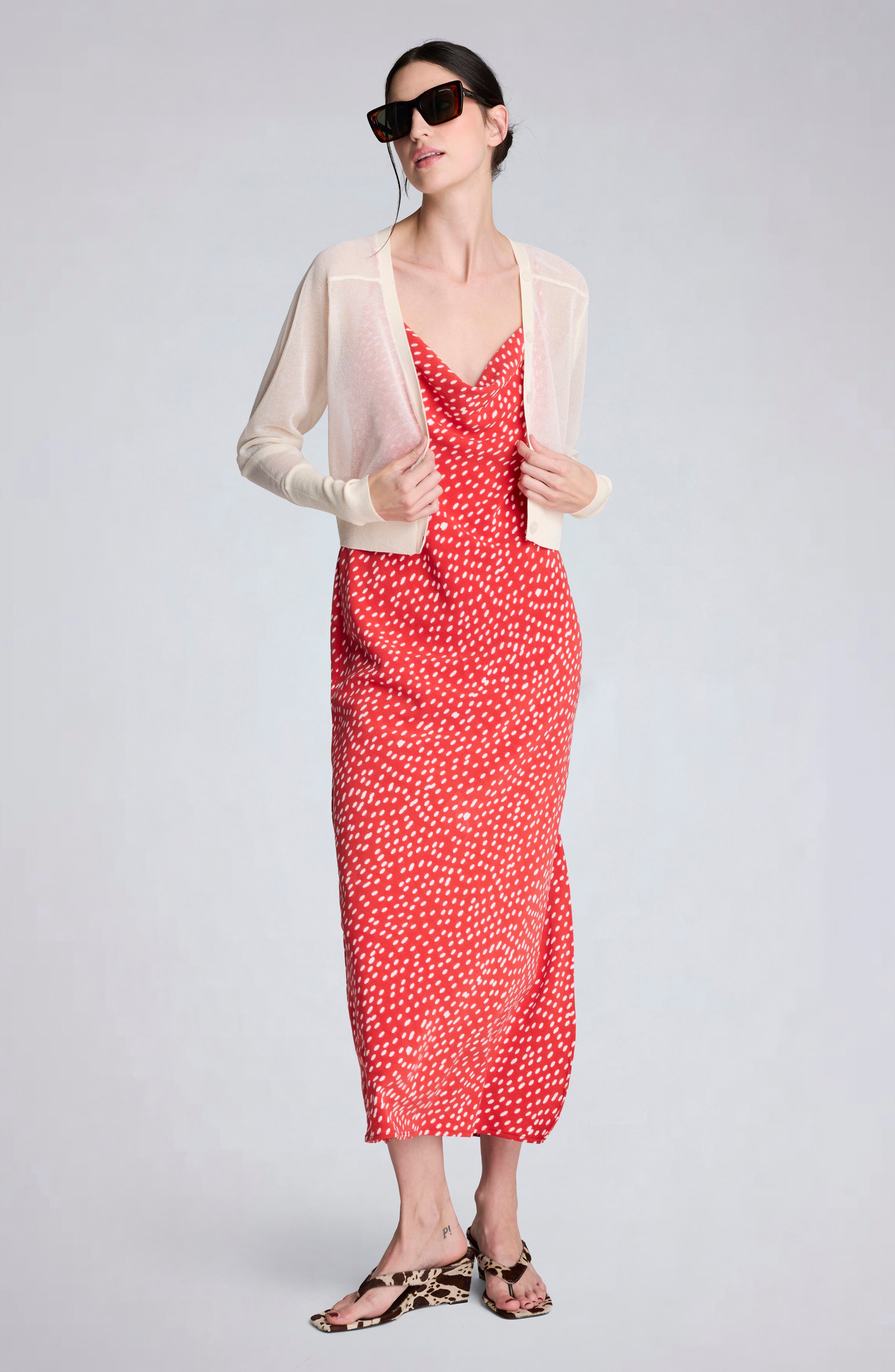 line & dot loulou satin slip dress Line & Dot Loulou Satin Dress in Red