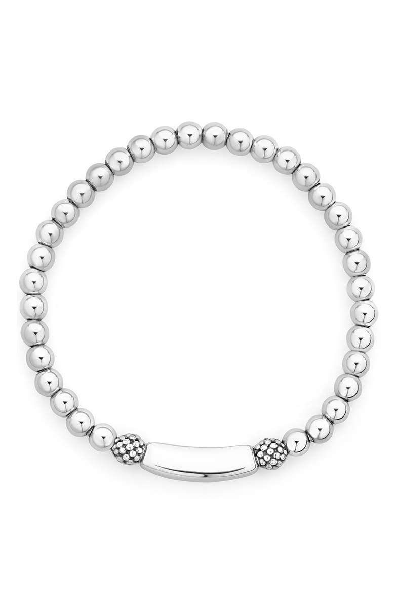 LAGOS Sterling Silver Caviar Bead Stretch Bracelet, Alternate, color, Silver