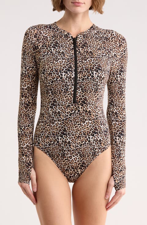 Long Sleeve One-Piece Scuba Zip Up Swimsuit