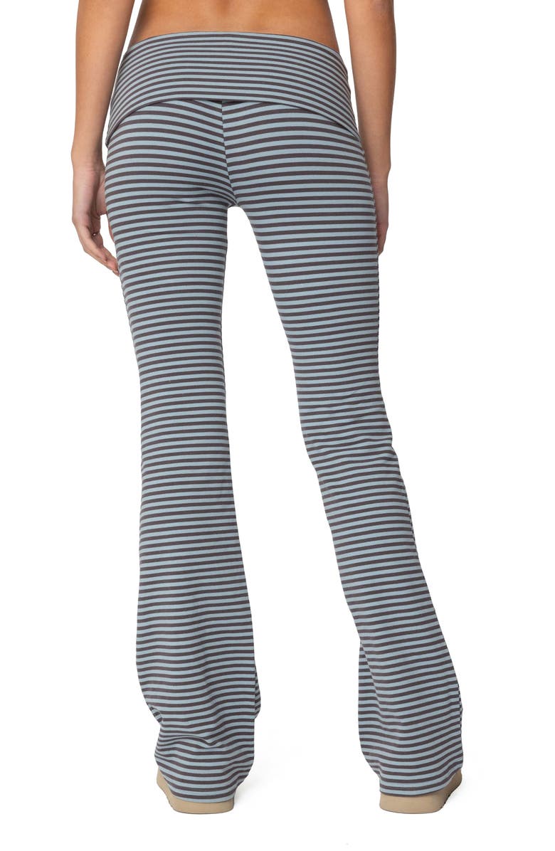 EDIKTED Kaeli Stripe Flare Pants, Alternate, color, Navy