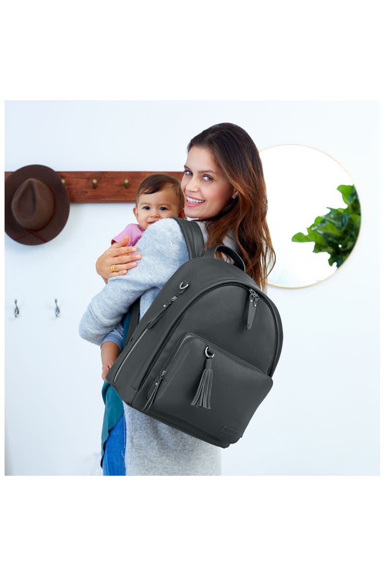 Greenwich Simply Chic Diaper Backpack, Alternate, color, SMOKE