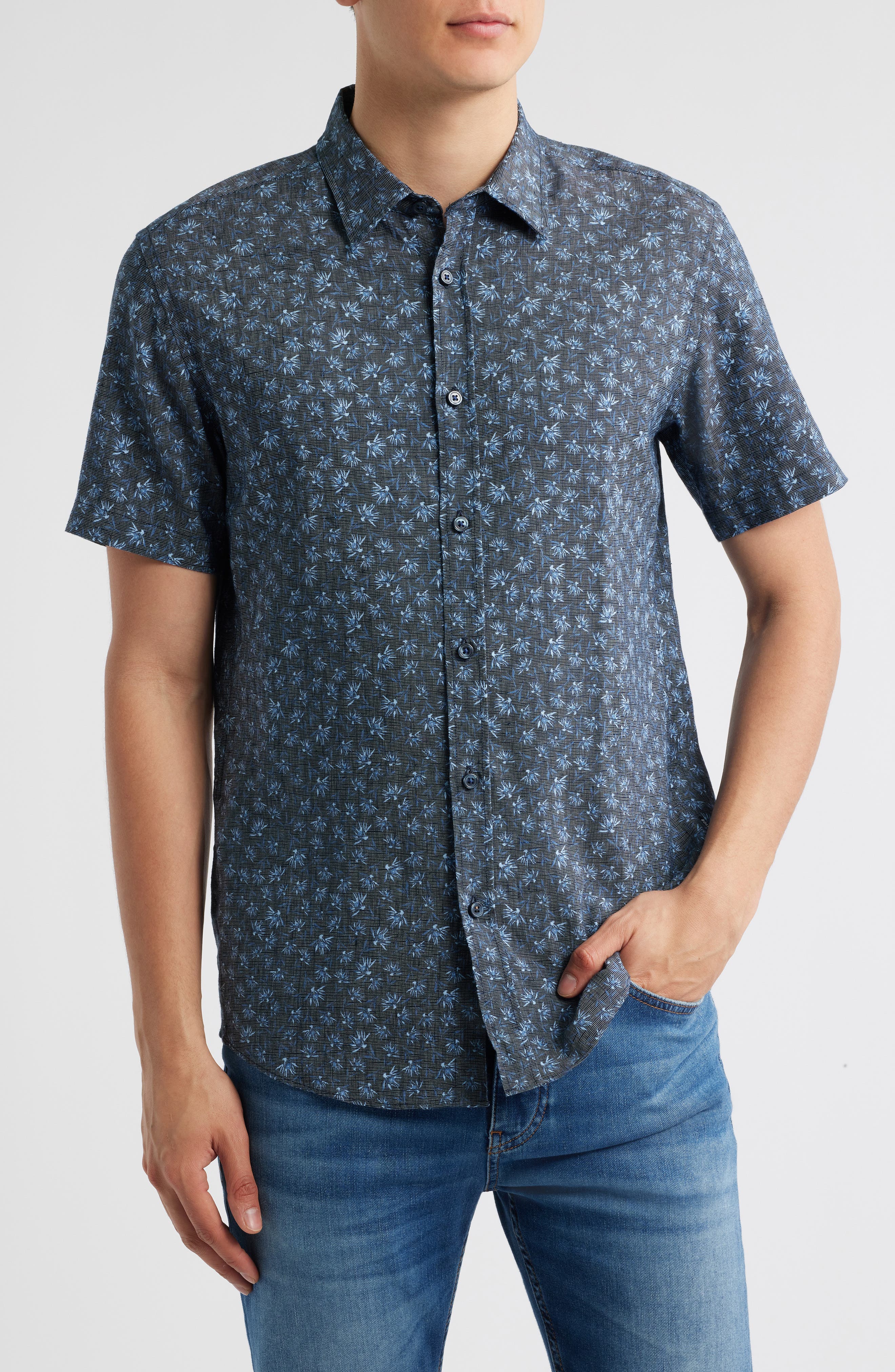 BOSS Roan Ken Short Sleeve Button-Up Shirt