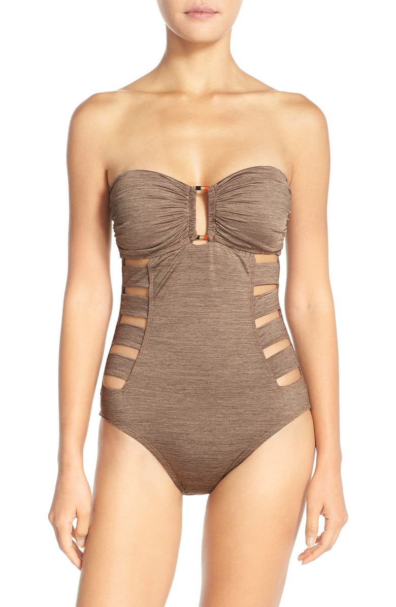 La Blanca 'Sand Dunes' Bandeau One-Piece Swimsuit, Main, color, 