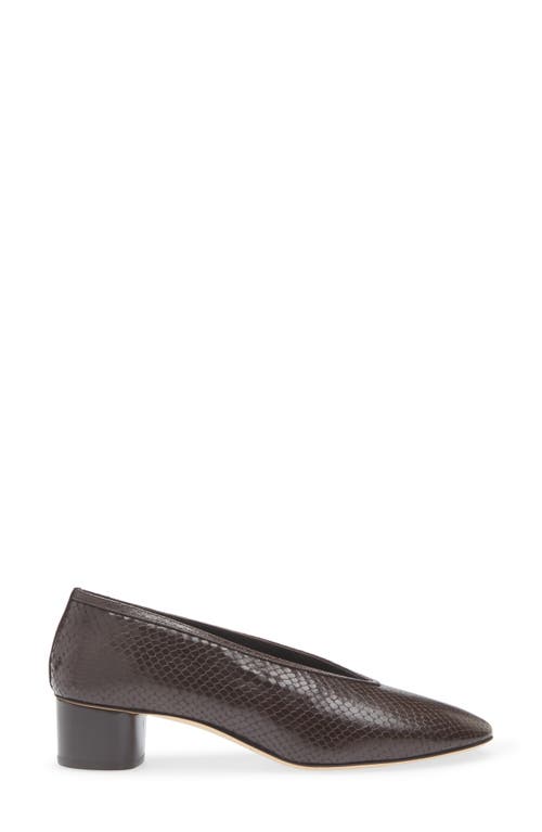 Le Monde Beryl Luna Snakeskin Embossed Pump In Brown