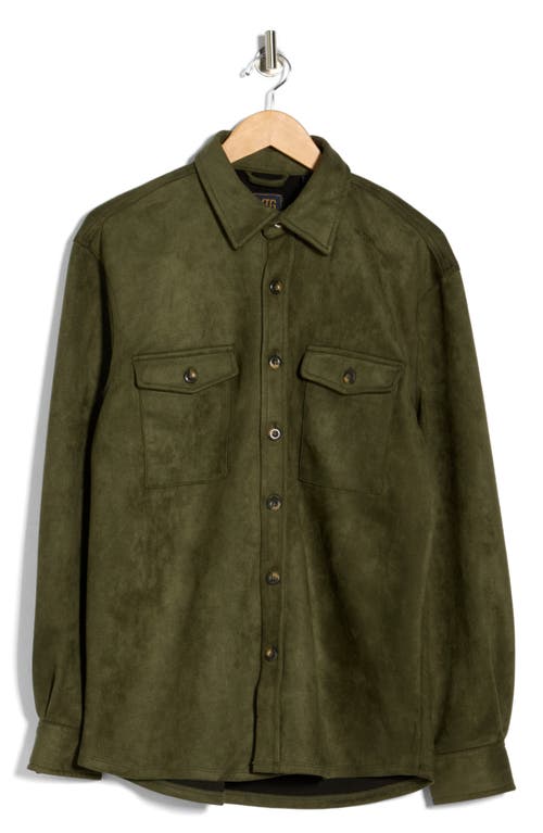 Vintage 1946 Faux Suede Shirt Jacket In Green