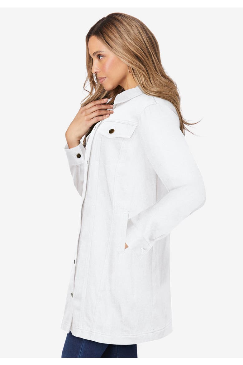 Long Denim Jacket, Alternate, color, WHITE