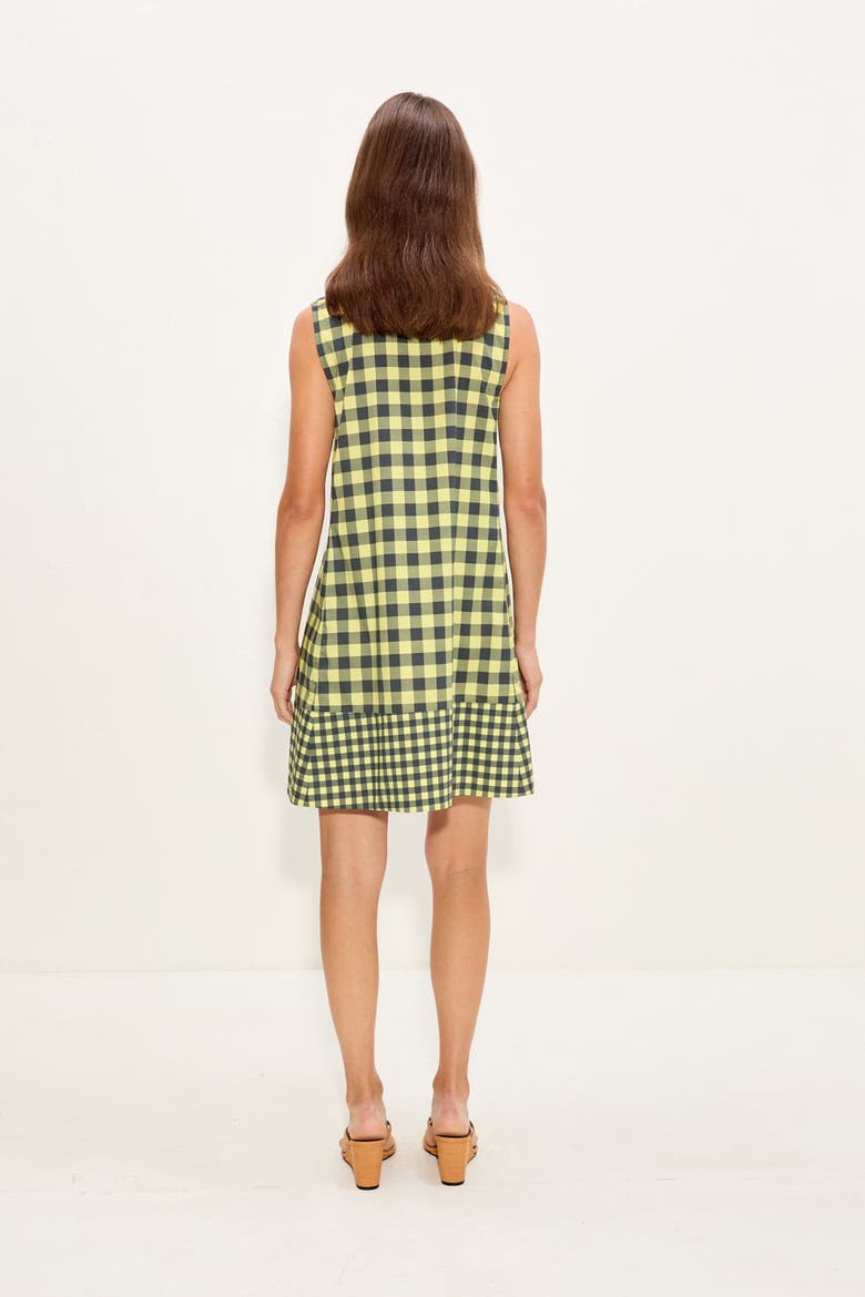 Mar Poplin Mini Dress, Alternate, color, Peridot/Ebony Gingham