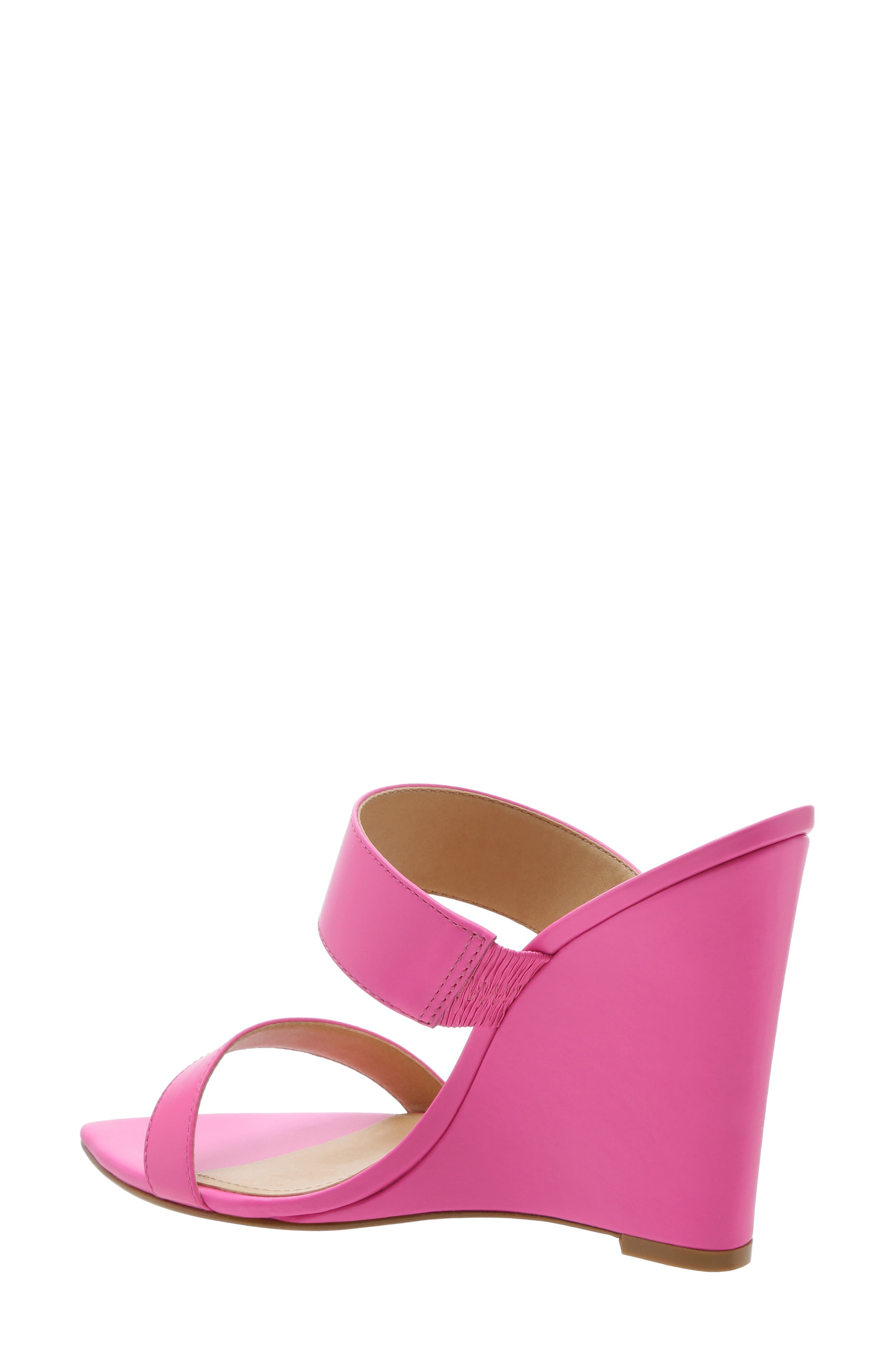 Soraya Wedge Slide Sandal, Alternate, color, NEON PINK NAPPA LEATHER