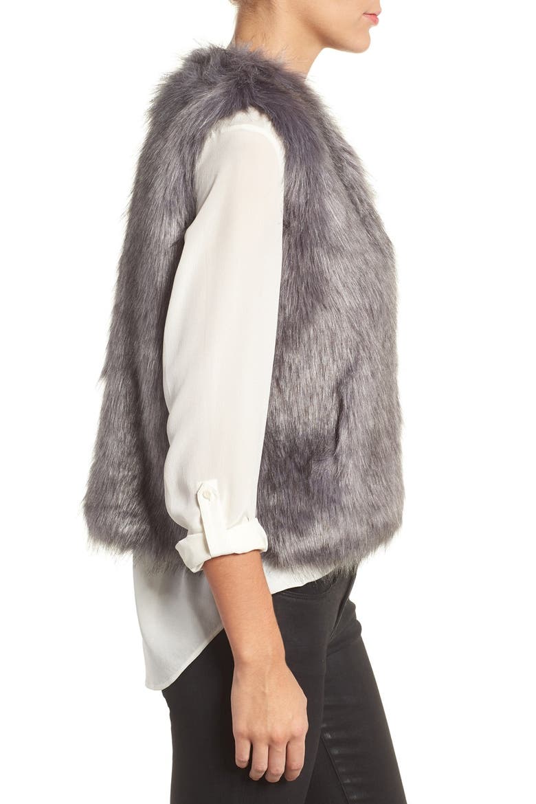 Faux Fur Vest, Alternate, color, GREY MULTI
