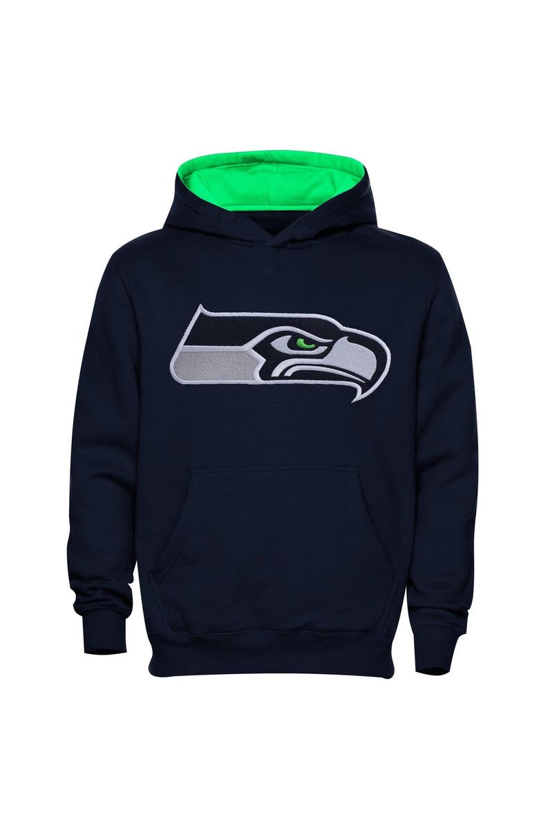 Outerstuff Seattle Seahawks Preschool Fan Gear Primary Logo Pullover Hoodie - College Navy, Main, color, Navy