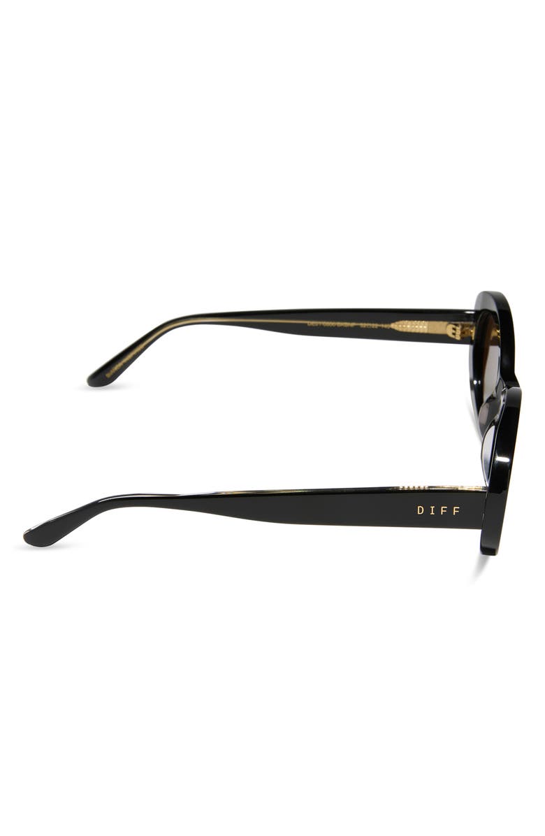 DIFF Lainey 52mm Polarized Oval Sunglasses, Alternate, color, Black / Brown