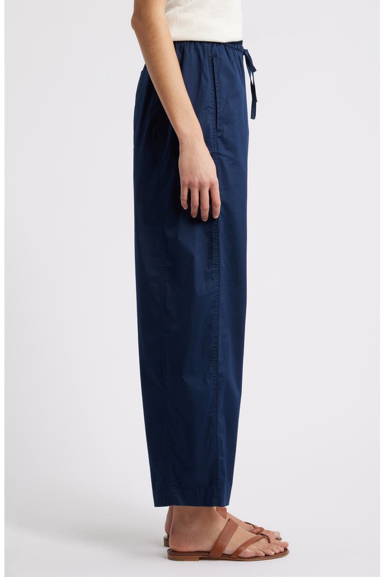 Stretch Cotton Drawstring Ankle Pants, Alternate, color, NAVY STILL