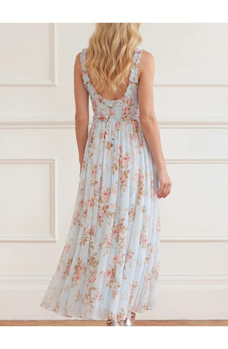 Needle & Thread Summer's Rose Chiffon Cami Ankle Gown, Alternate, color, Aqua