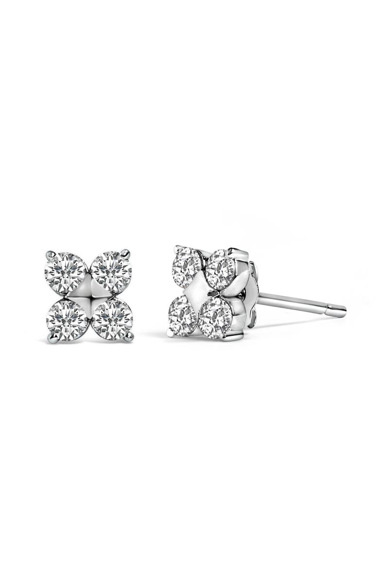 Haus of Brilliance 10K Gold 1/2 Cttw Lab Grown Diamond Snowflake Stud Earrings, Alternate, color, White