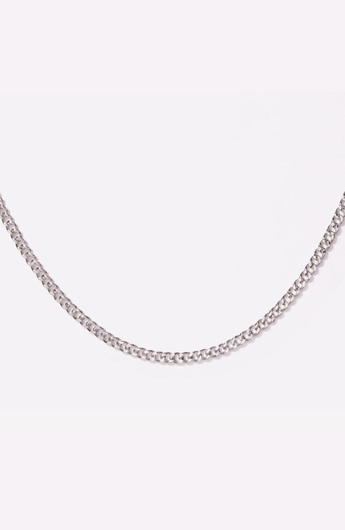 Little Sky Stone Flat Curb Chain Necklace In Silver