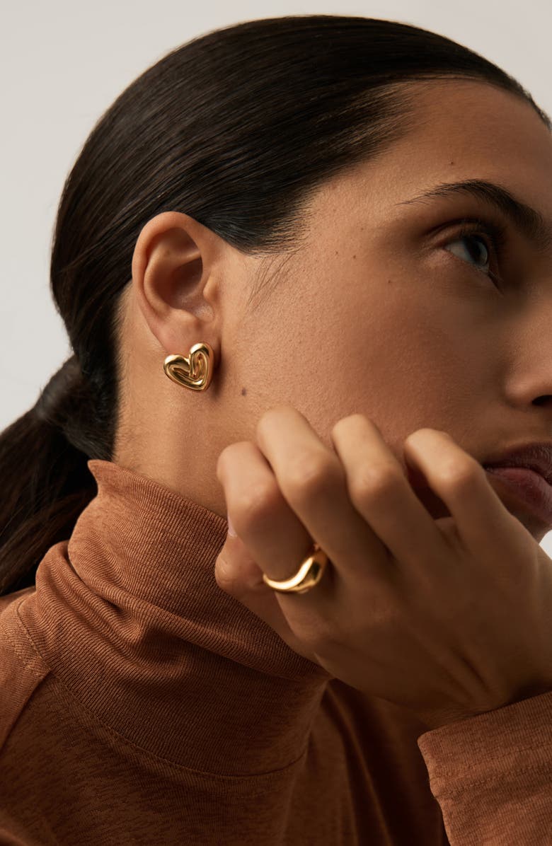 Missoma Puffy Heart Stud Earrings, Alternate, color, Gold