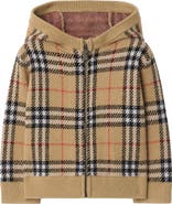 Burberry Check Wool Zip Hoodie
