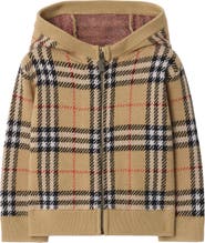 Burberry Check Wool Zip Hoodie