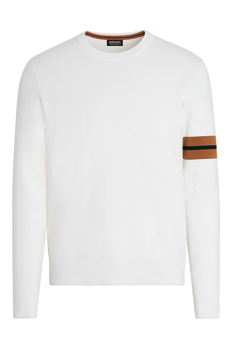 Signifier High Performance™ Stripe Wool Sweater, Alternate, color, WHITE