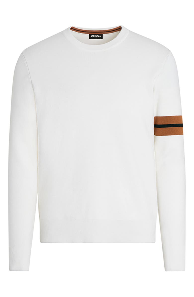 ZEGNA Signifier High Performance<sup>™</sup> Stripe Wool Sweater, Alternate, color, White