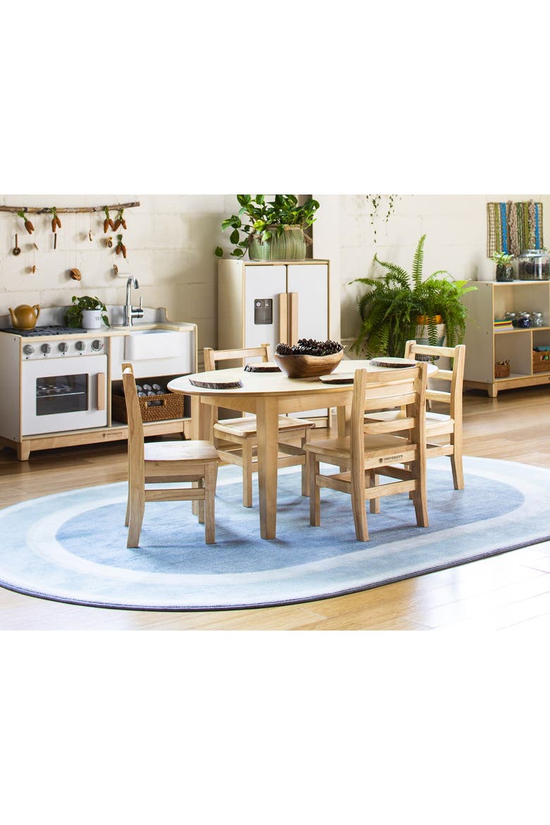 Sense of Place Highland Stripe Blue Oval Carpet - 6' X 9', Alternate, color, Blue Stripe