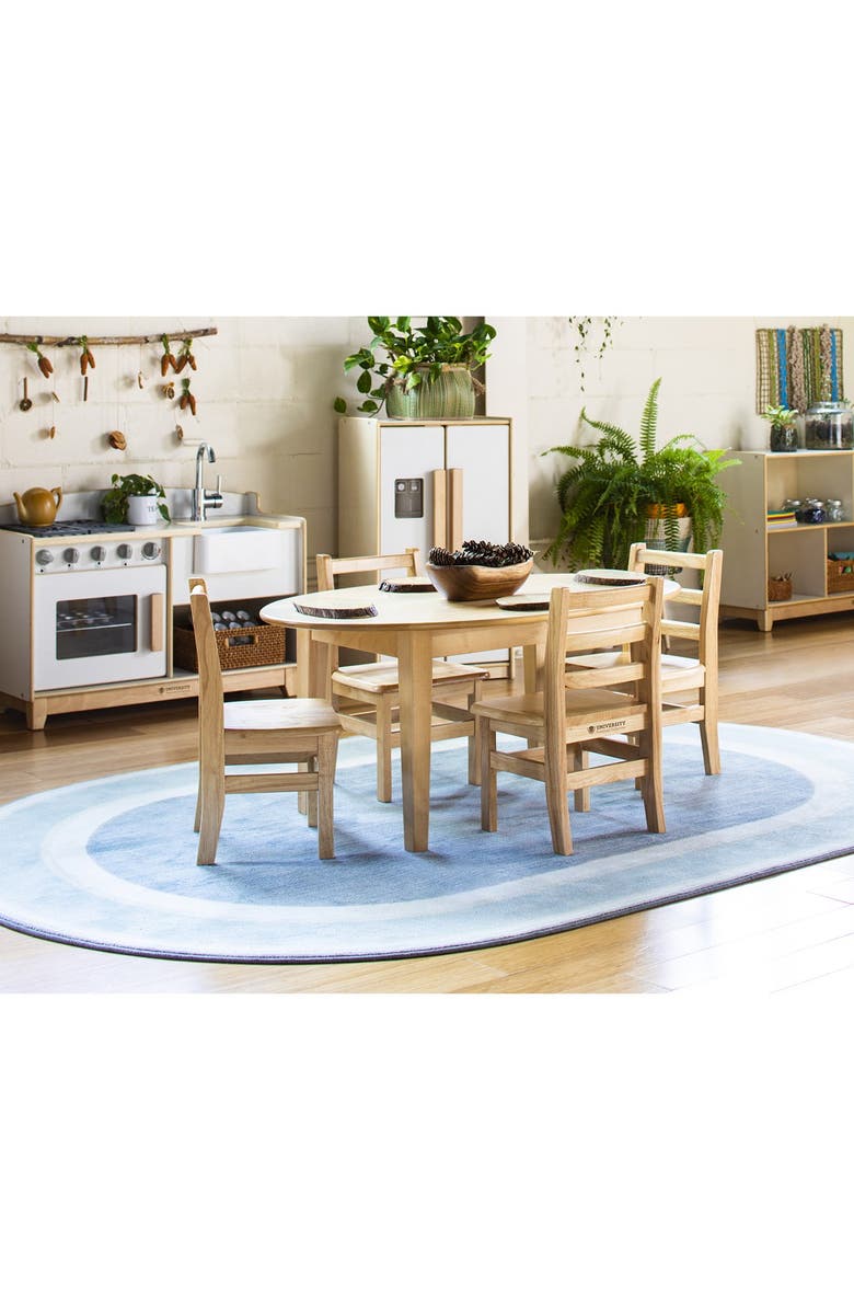 Kaplan Early Learning Company Sense of Place Highland Stripe Carpet - Blue - 4' x 6' Oval, Alternate, color, Blue