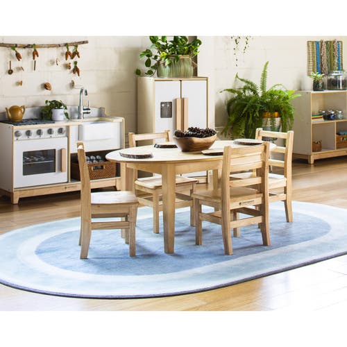 Kaplan Early Learning Company Sense Of Place Highland Stripe Blue Oval Carpet In Blue