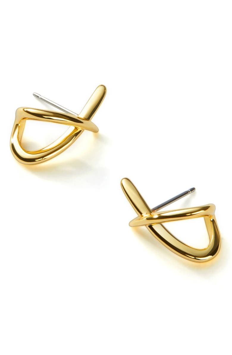 Ana Luisa Sloane Crisscross Stud Earrings, Alternate, color, Gold / Clear