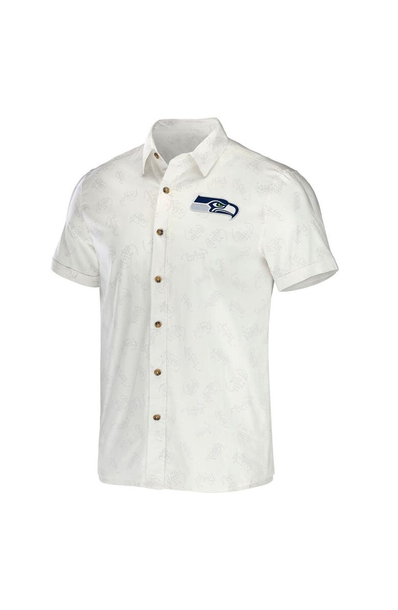 NFL X DARIUS RUCKER Men's NFL x Darius Rucker Collection by Fanatics White Seattle Seahawks Woven Button-Up T-Shirt, Alternate, color, White