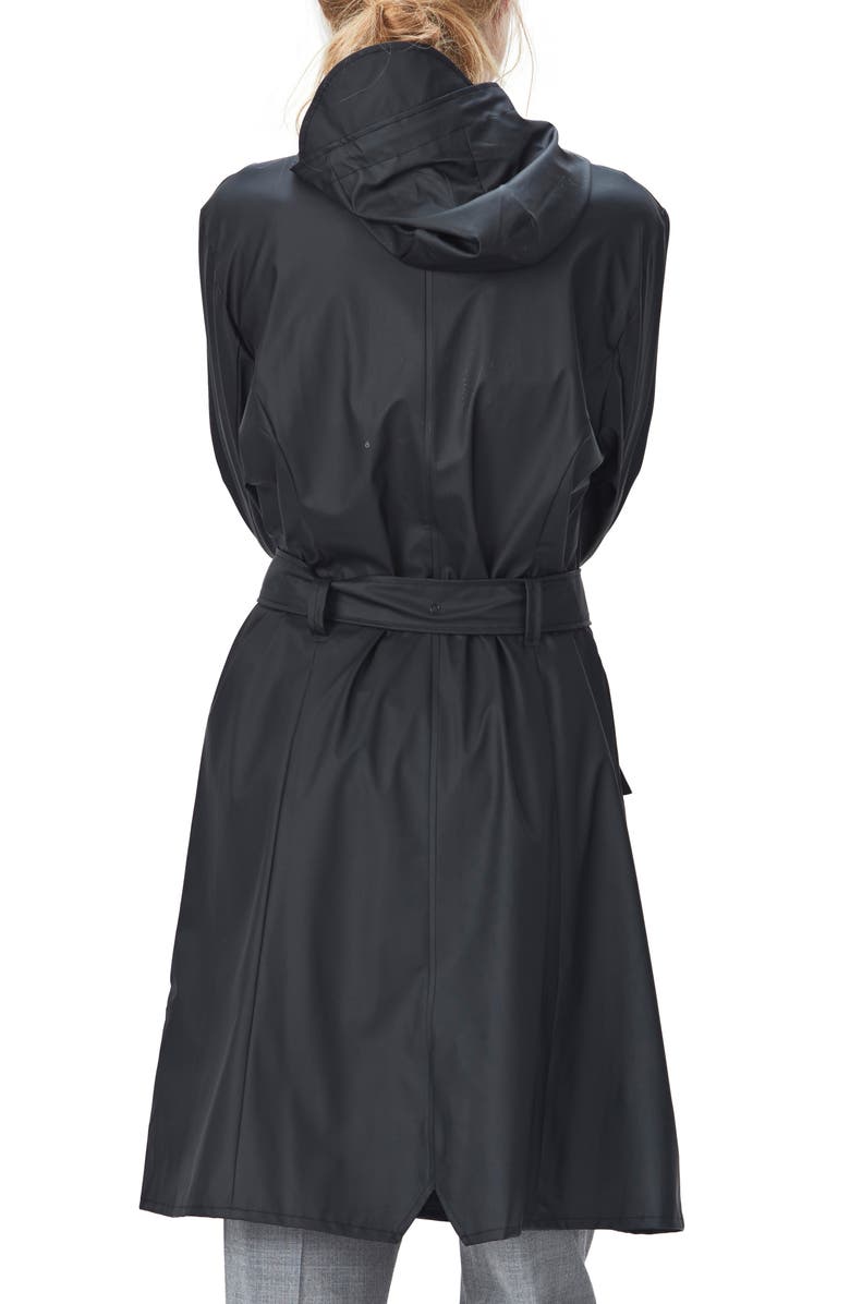 Rains Curve Waterproof Hooded Raincoat, Alternate, color, 