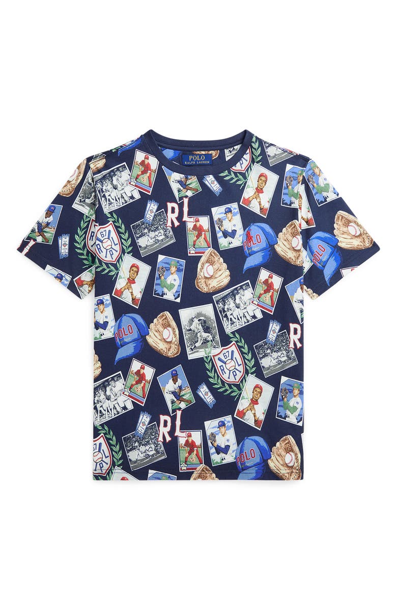 Polo Ralph Lauren Kids' Baseball Print Cotton T-Shirt, Main, color,