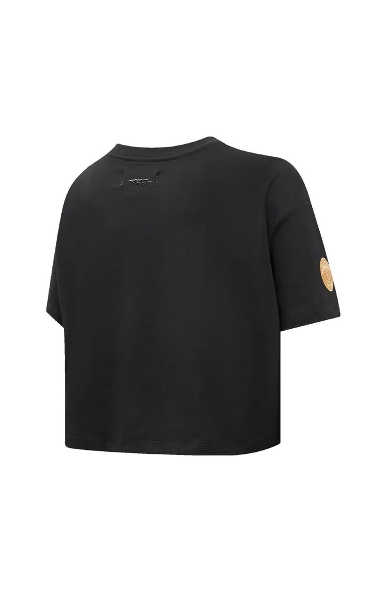 PRO STANDARD Women's Pro Standard Black Milwaukee Bucks Holiday Glam Boxy T-Shirt, Alternate, color, Black