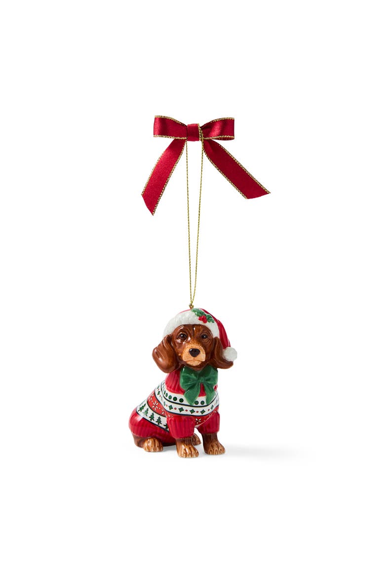 Christmas Tree Dachshund In Jumper Ornament, Main, color, Multi