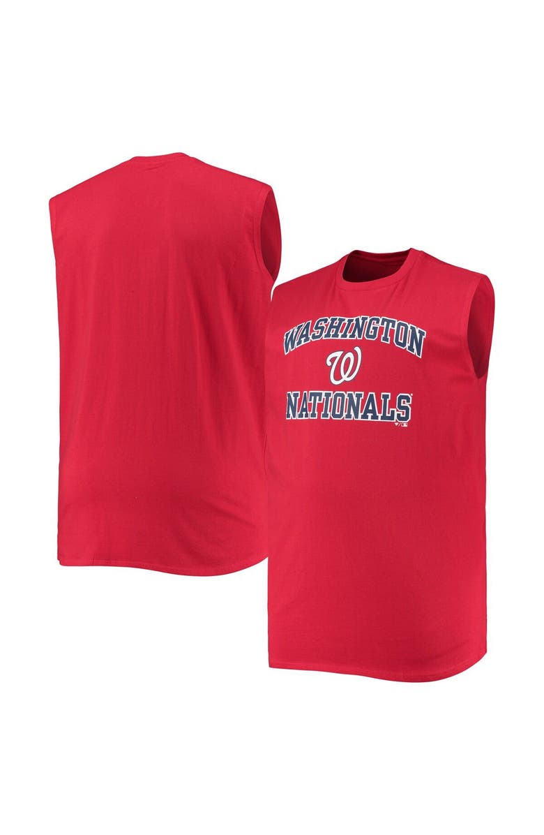 PROFILE Men's Red Washington Nationals Big & Tall Jersey Muscle Tank Top, Main, color, Red