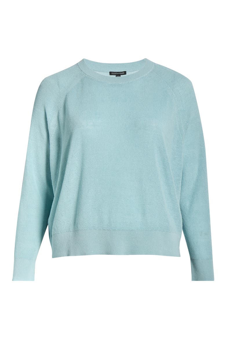 Organic Linen & Cotton Blend Crewneck Sweater, Alternate, color, BREEZE