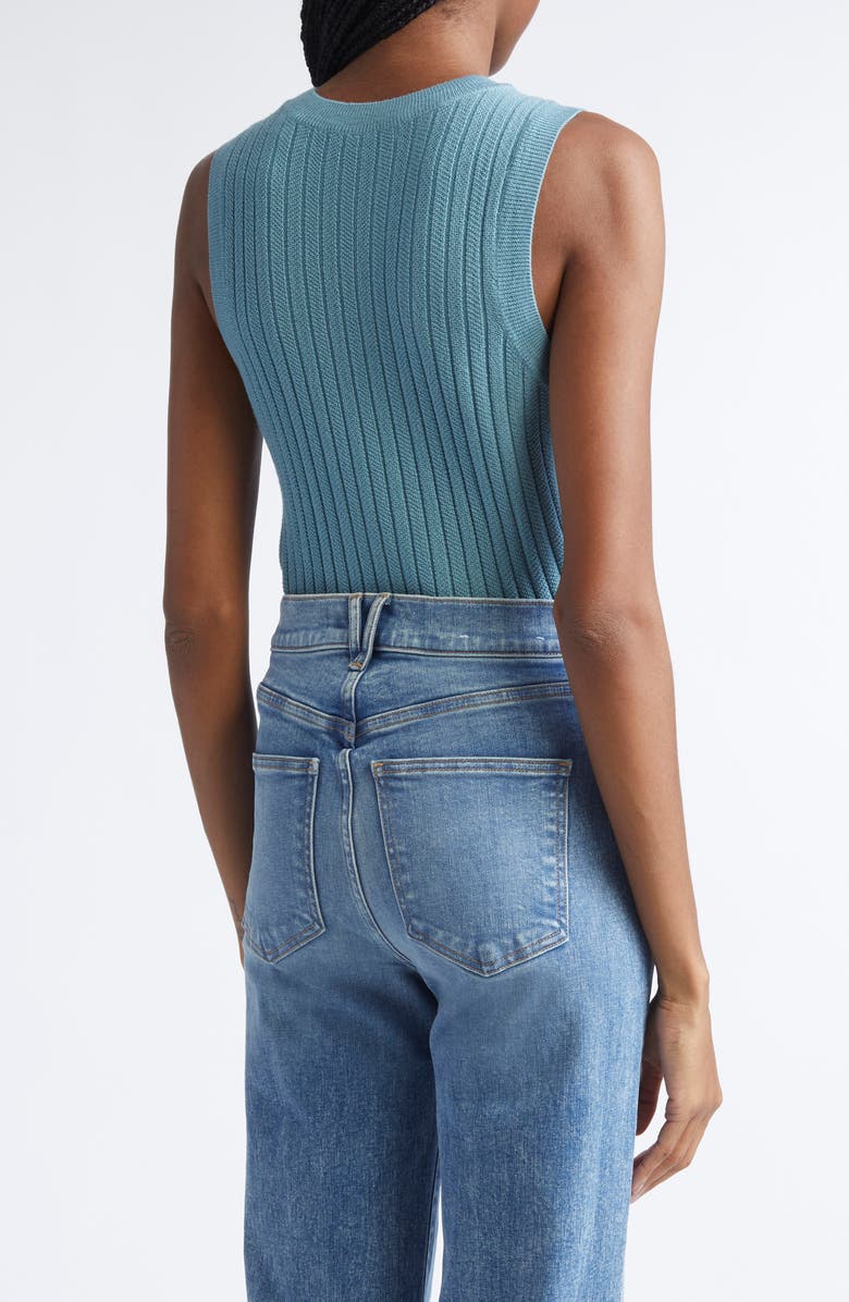 Veronica Beard Jerrel Rib Merino Wool Tank, Alternate, color, Lake Mist