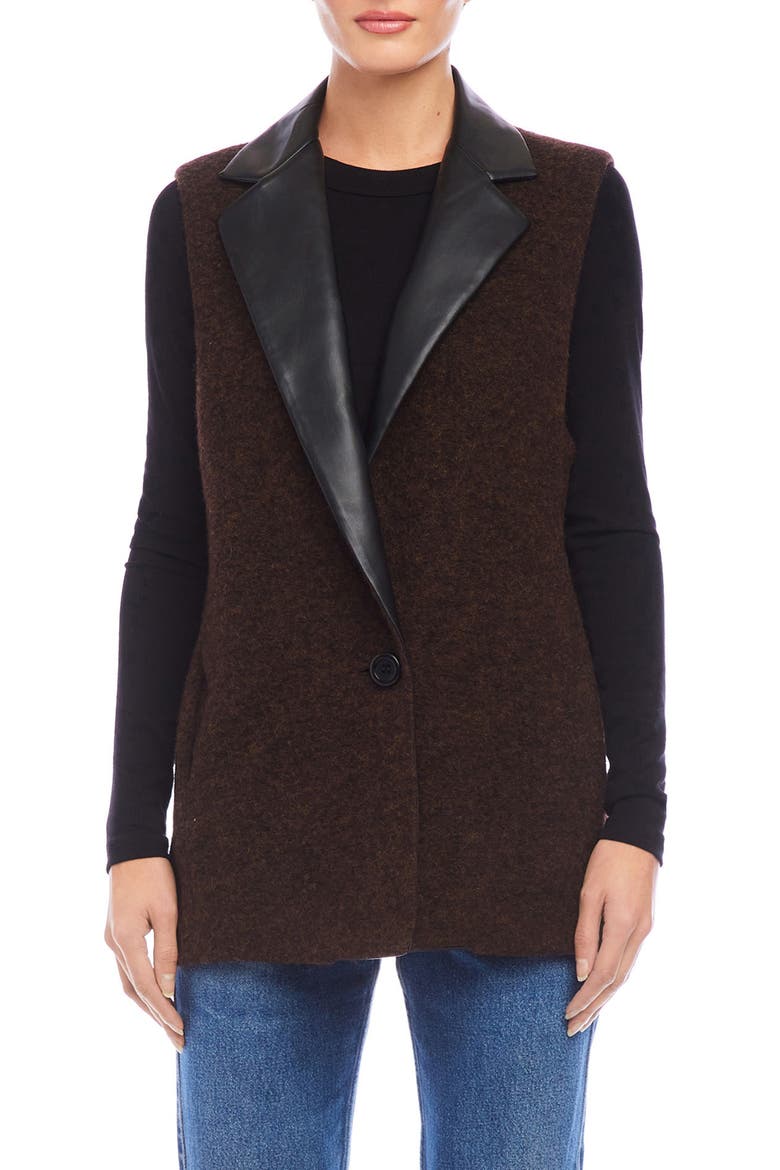 Brooklyn Wool Blend Vest, Main, color, BROWN
