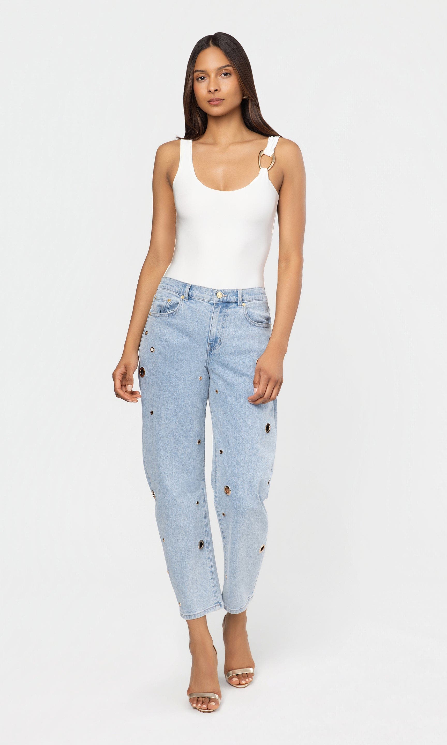 Generation Love Quincey Grommet Barrel Jeans (Women) | Nordstrom
