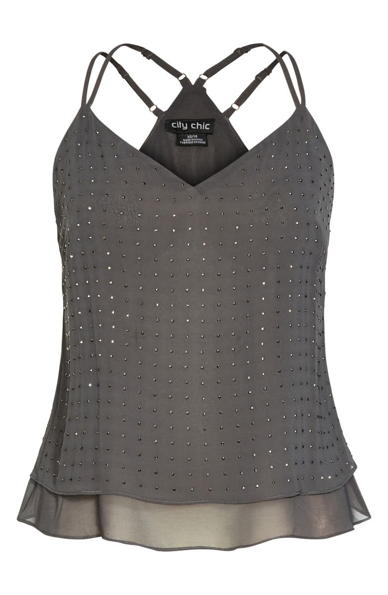 City Chic Studded Strappy Tank, Alternate, color,