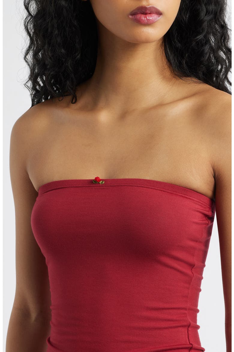 Scarlett Quinn Strapless Top, Alternate, color, DEEP RED