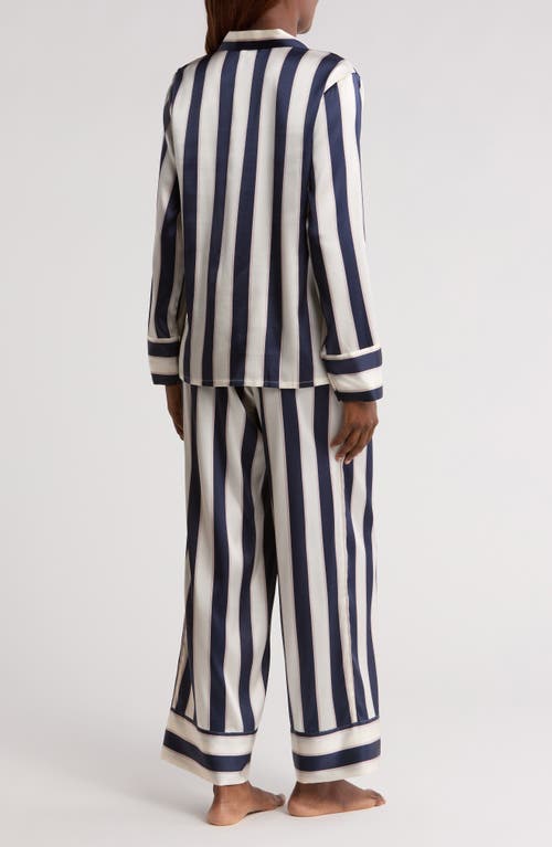 Nordstrom Tailored Stretch Silk Pajamas In Blue