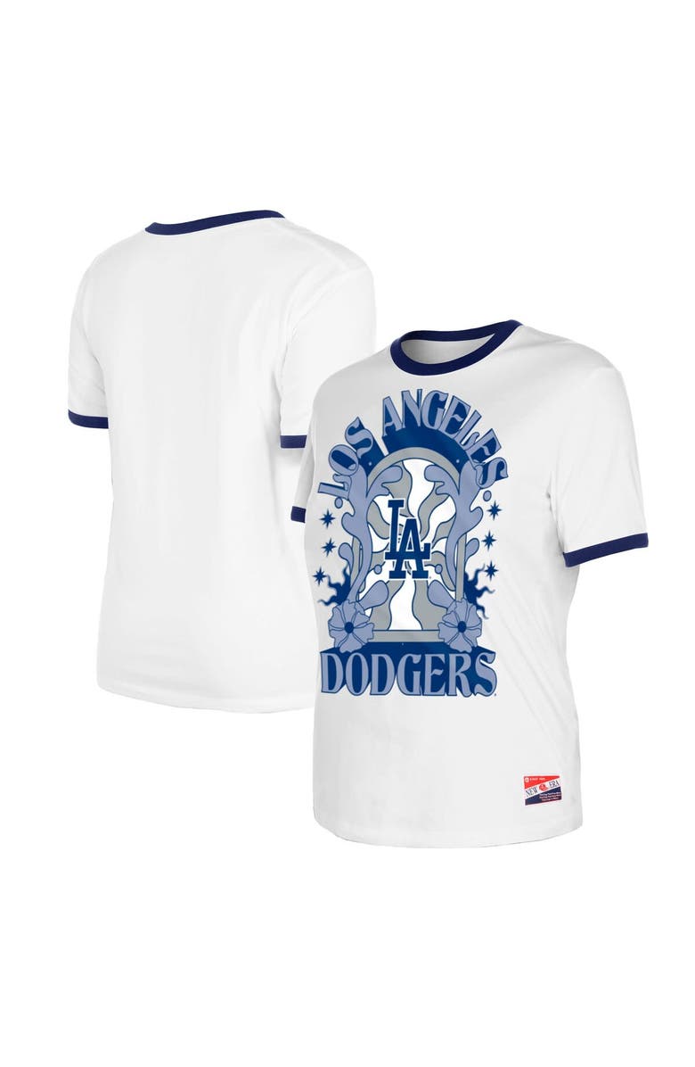 New Era Women's New Era White Los Angeles Dodgers Oversized Ringer T-Shirt, Main, color,