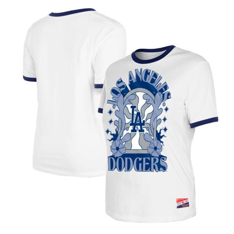 Women
s New Era White Los Angeles Dodgers Oversized Ringer T-Shirt