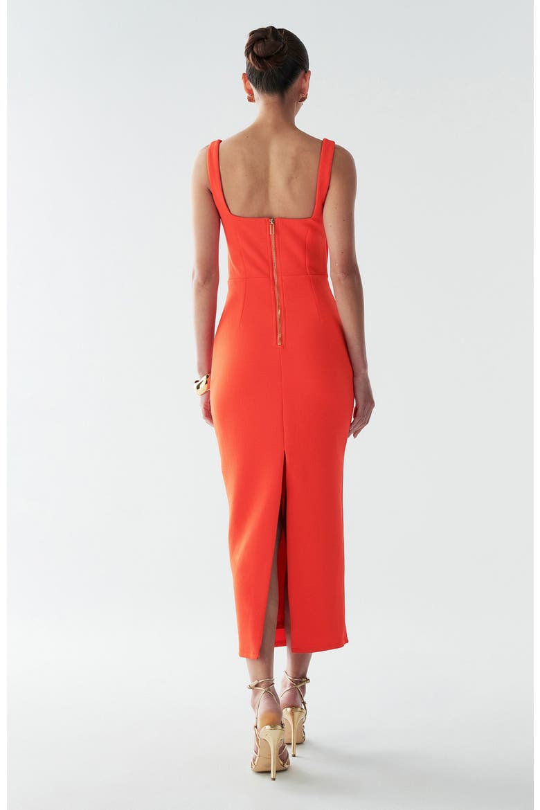 Adi Midi Dress, Alternate, color, Coral
